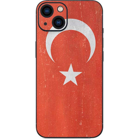 Turkish Flag Distressed iPhone 15 Skin